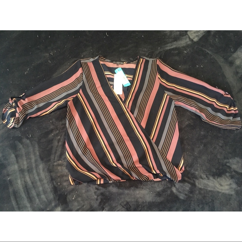 3/4 Sleeve High-Low Blouse